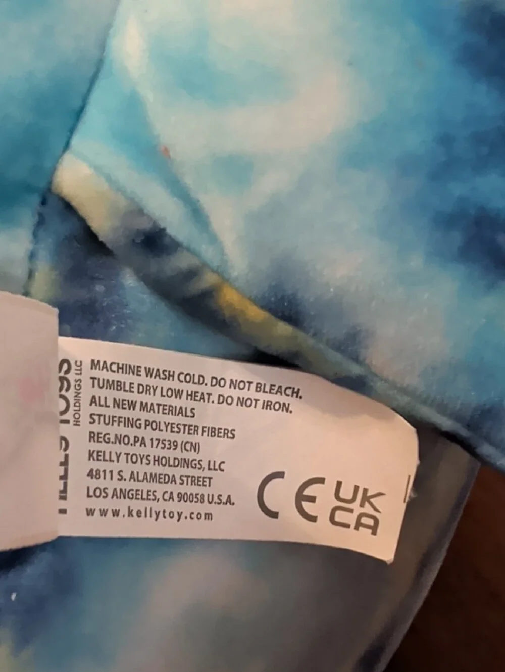 Squishmallows Blue Tie-Dye Shark Plush Pillow